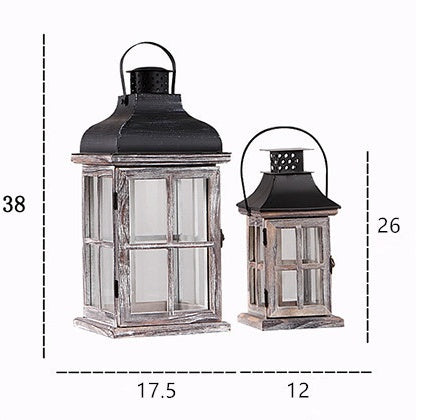 Rustic retro wooden wind lantern