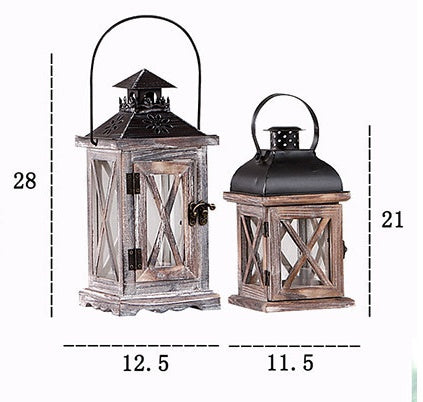 Rustic retro wooden wind lantern