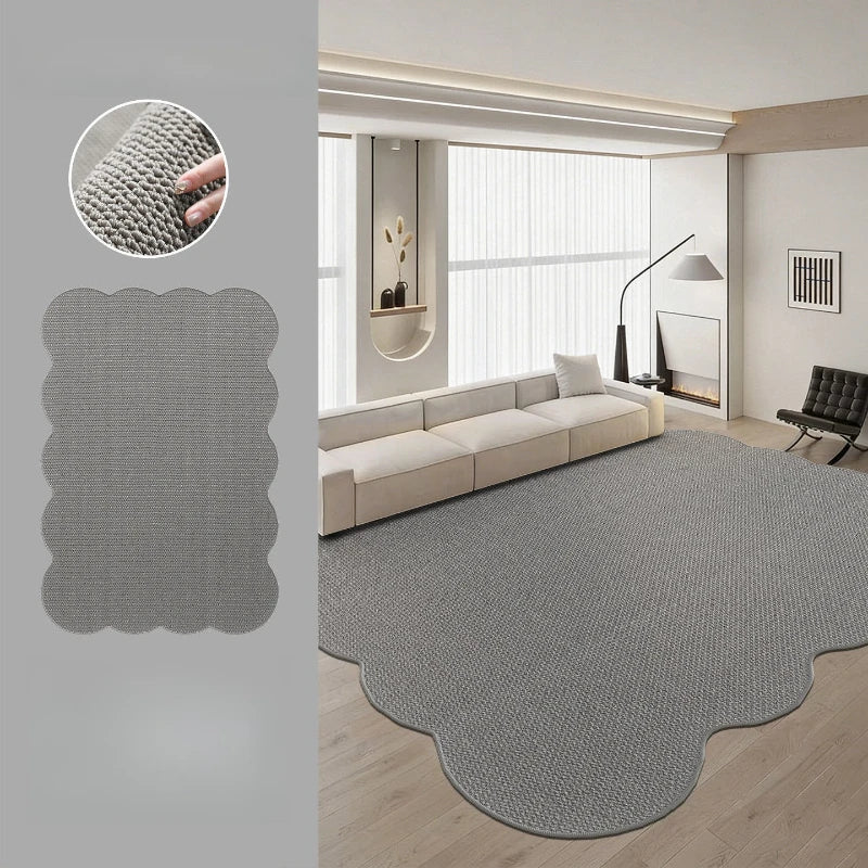 Tapis de chambre à coucher antidérapant, 1 pièce, tapis de sol en jute tissé irrégulier pour salon, tapis vintage bohème, tapis durable pour sol de maison