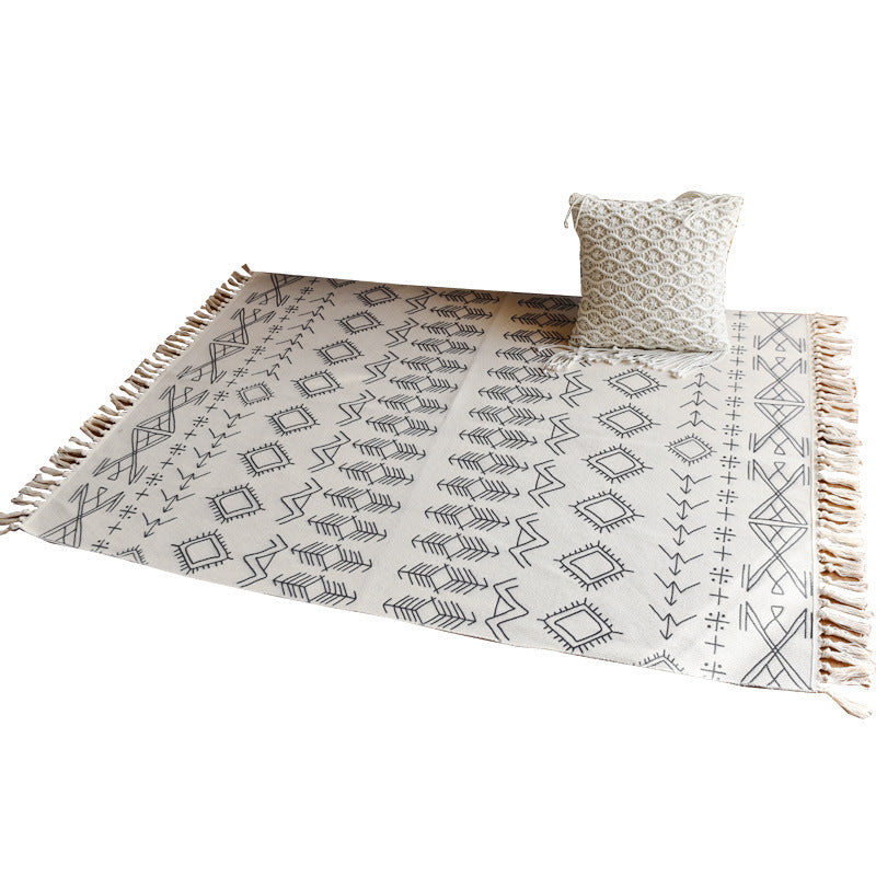 Nordic Minimalist Cotton And Linen Floor Mats Living Room Sofa Carpet