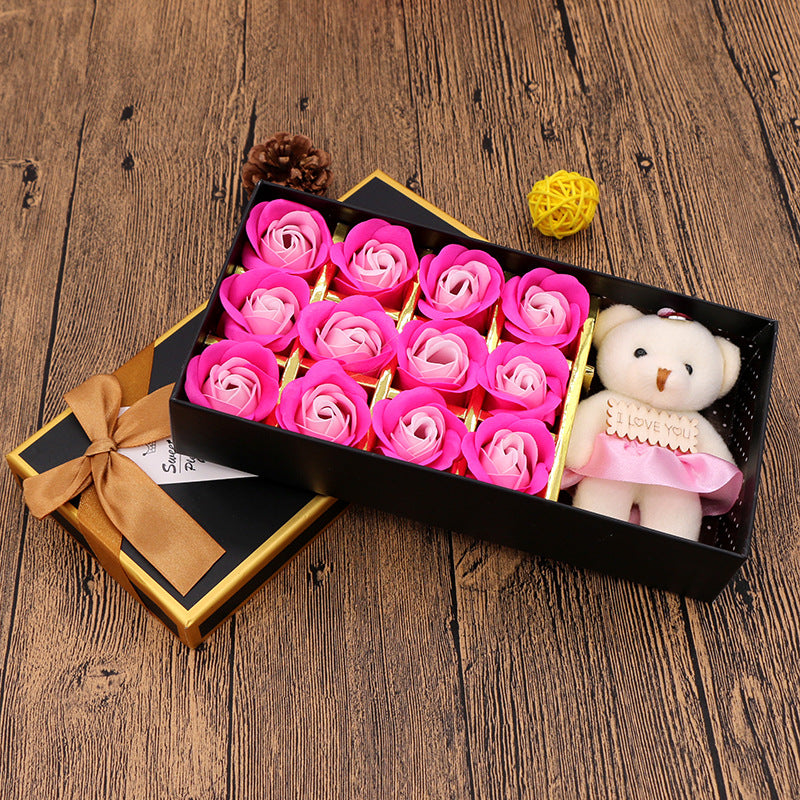 Coffret de roses décoratives en savon