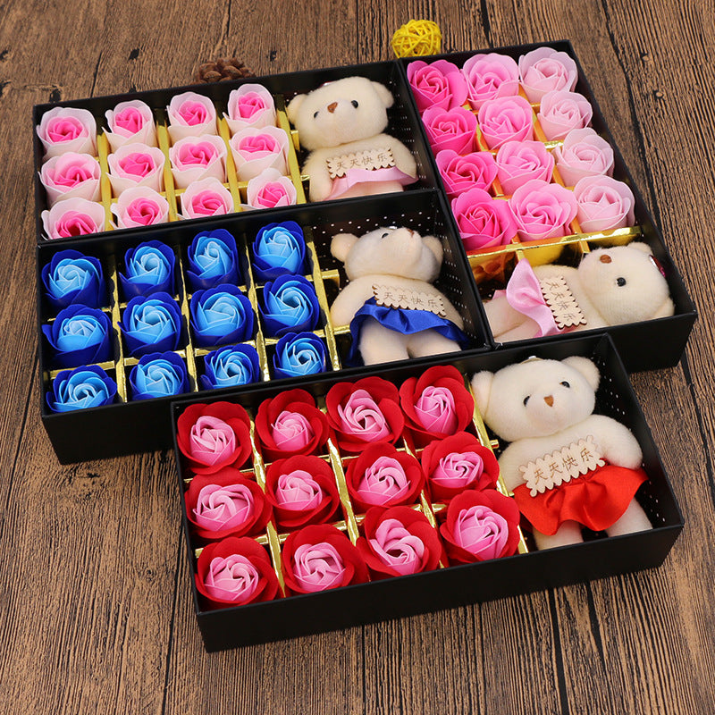 Coffret de roses décoratives en savon