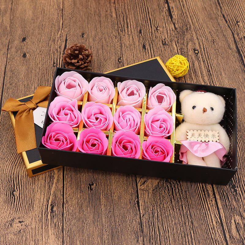 Coffret de roses décoratives en savon