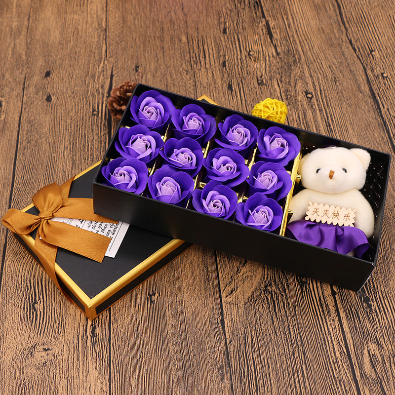 Coffret de roses décoratives en savon