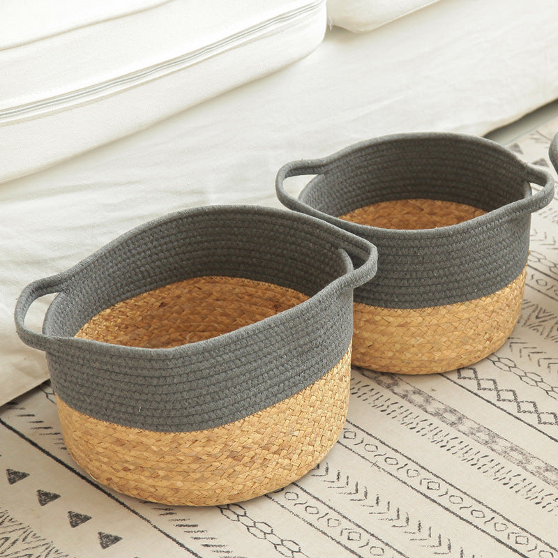Panier de rangement nordique en coton tressé | Style naturel épuré