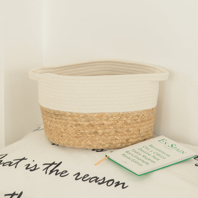 Panier de rangement nordique en coton tressé | Style naturel épuré