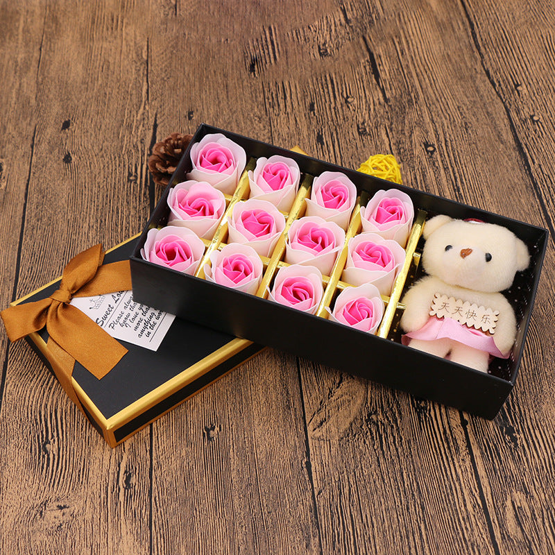 Coffret de roses décoratives en savon