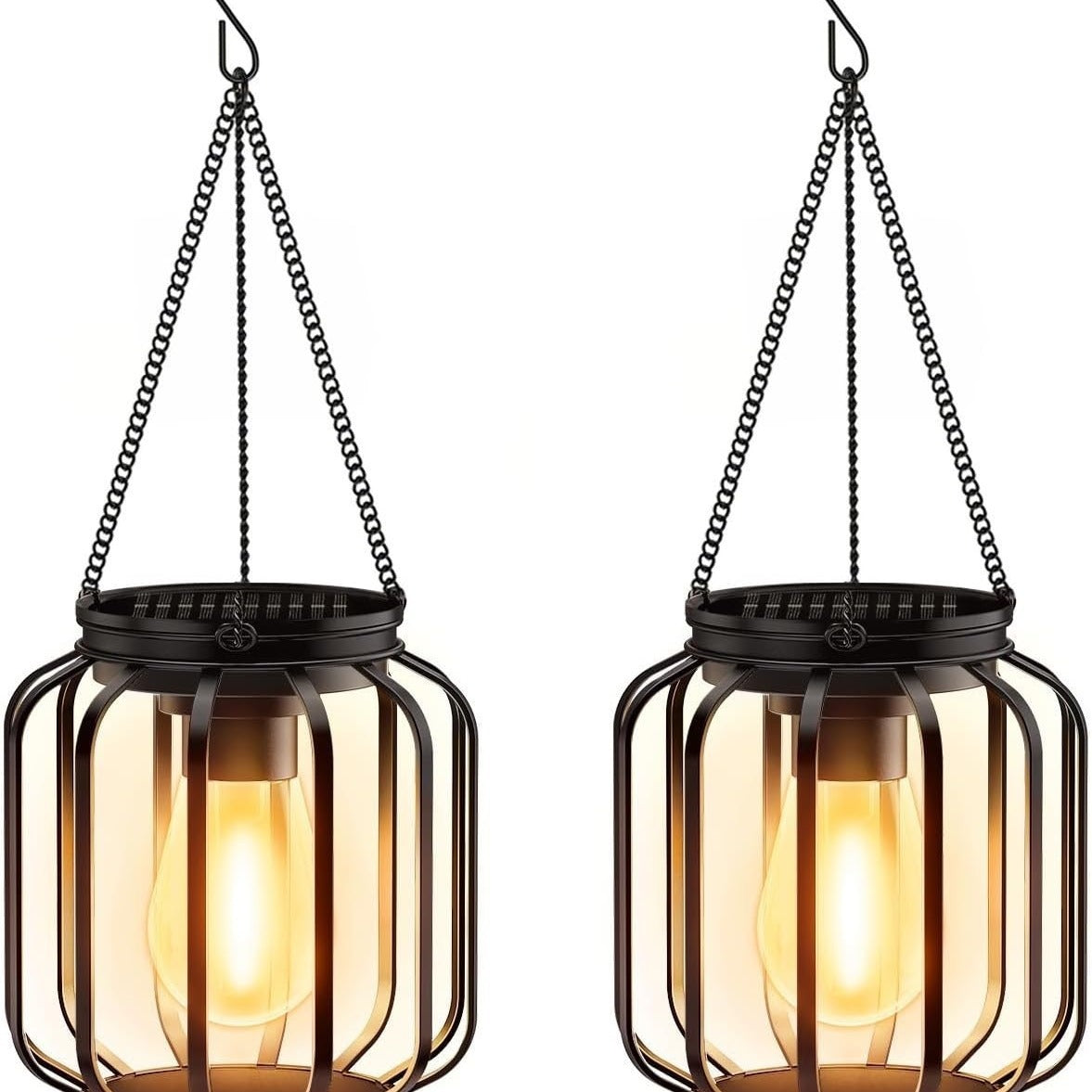 Lampe solaire suspendue en métal