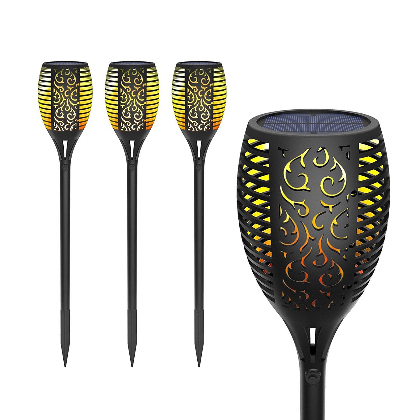 Torche solaire à effet flamme – Lumière d'ambiance naturelle pour l'extérieur