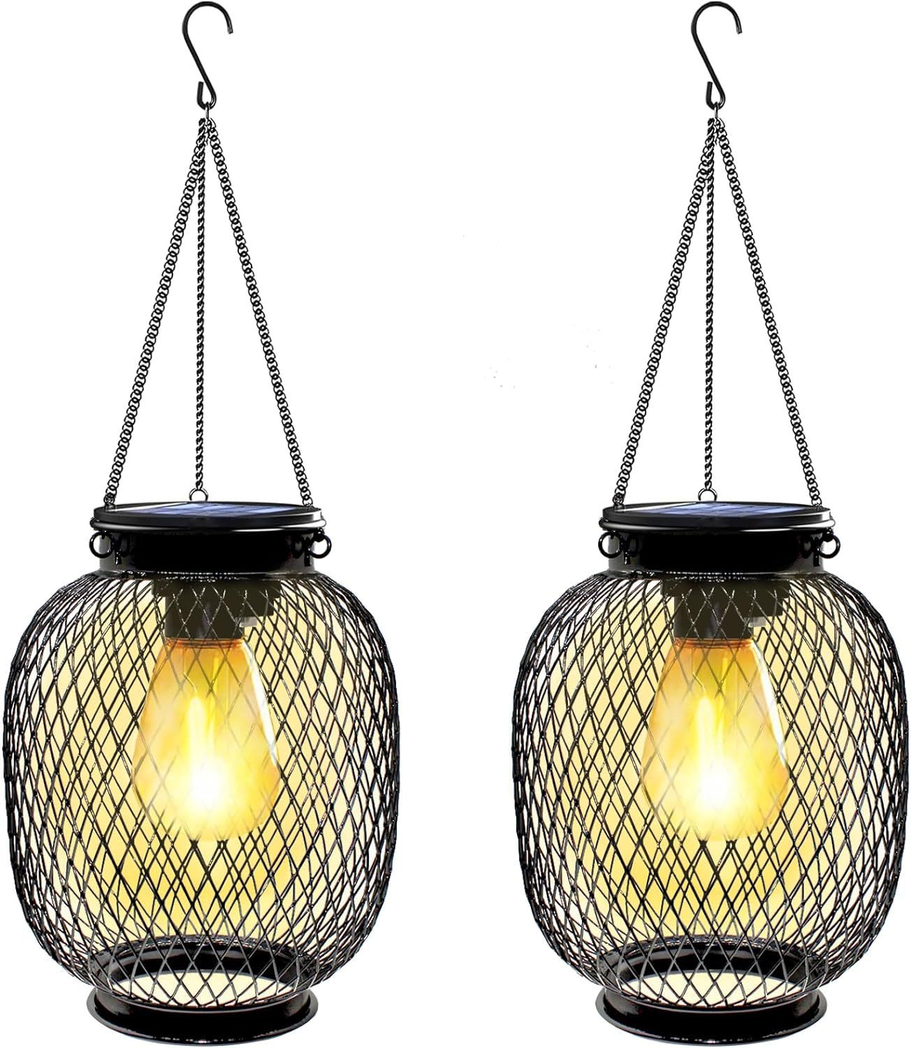Lampe solaire suspendue en métal