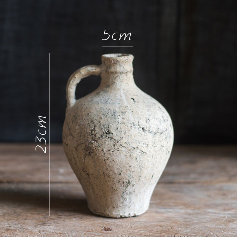 Cache-pot en argile artisanale texturée – Collection Terre Naturelle