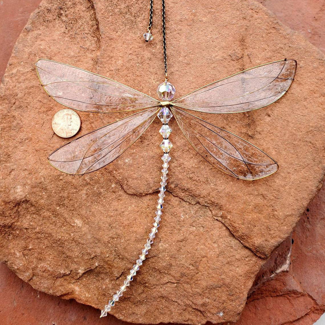 Decorative Metal Wing Dragonfly - Garden & Window Hanging
