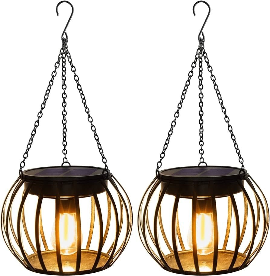 Lampe solaire suspendue en métal