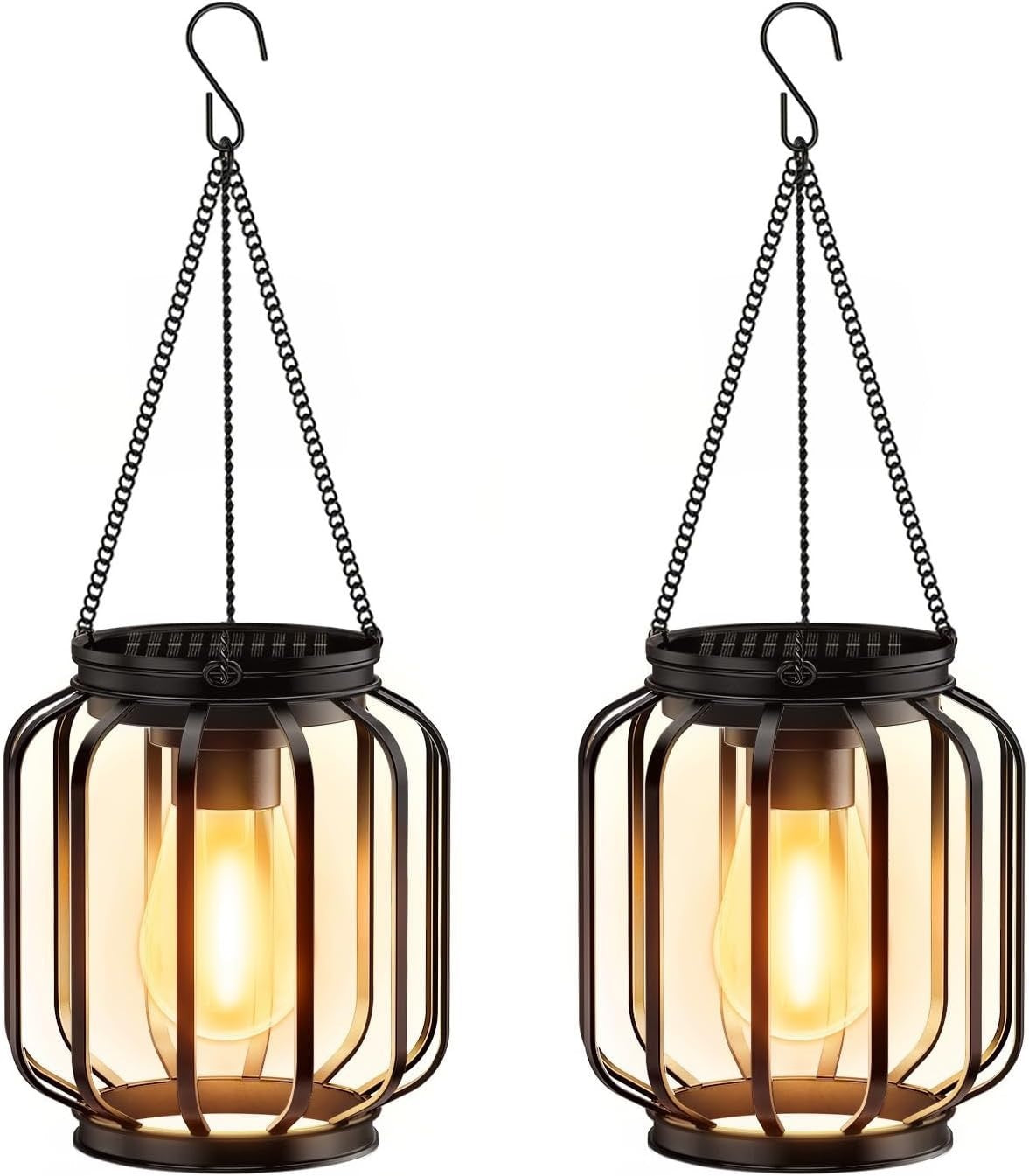 Lampe solaire suspendue en métal