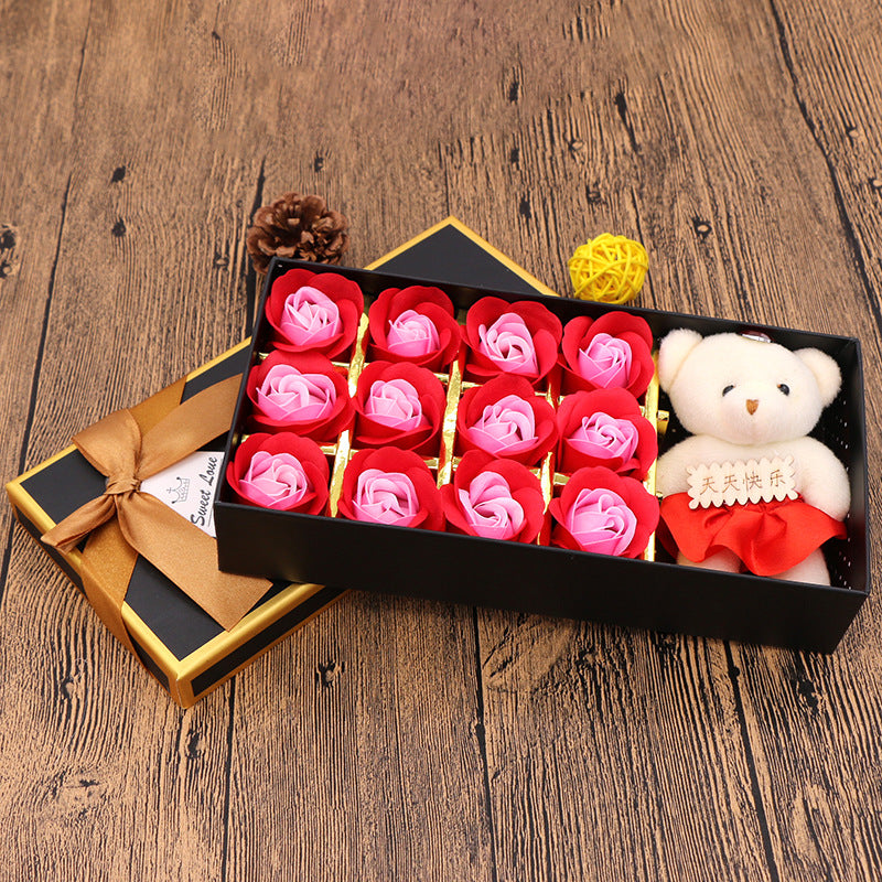 Coffret de roses décoratives en savon