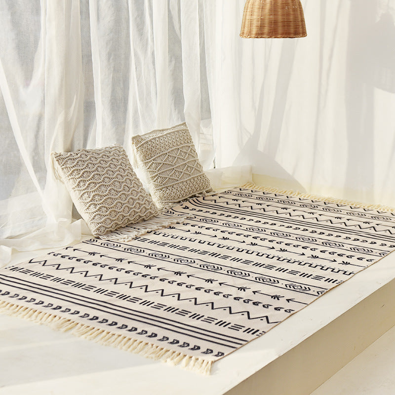 Nordic Minimalist Cotton And Linen Floor Mats Living Room Sofa Carpet