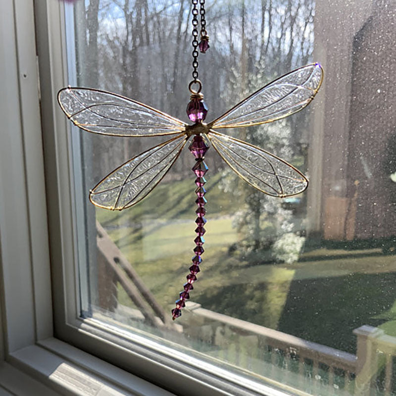 Decorative Metal Wing Dragonfly - Garden & Window Hanging