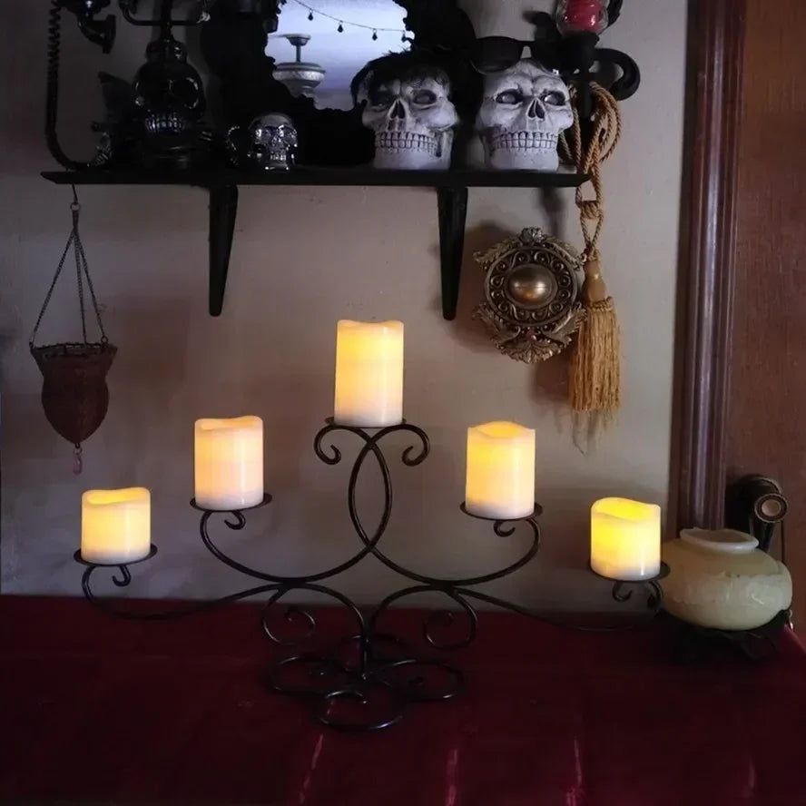 Bougie LED à effet de flamme vacillante, sans flamme réelle, fonctionnant sur piles, lampe à bougie LED électronique pour Noël, mariage, fête et décoration intérieure.