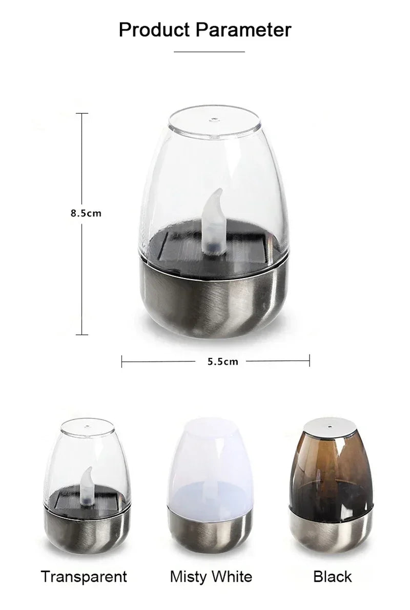 Bougies solaires LED sans flamme, rechargeables, lumière de nuit pour mariage, fête, décoration de jardin, lampe solaire extérieure étanche