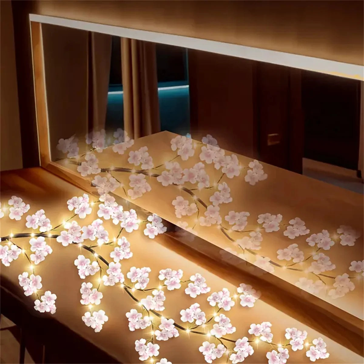 Branches lumineuses fleurs de cerisier – 96 DEL et 8 modes
