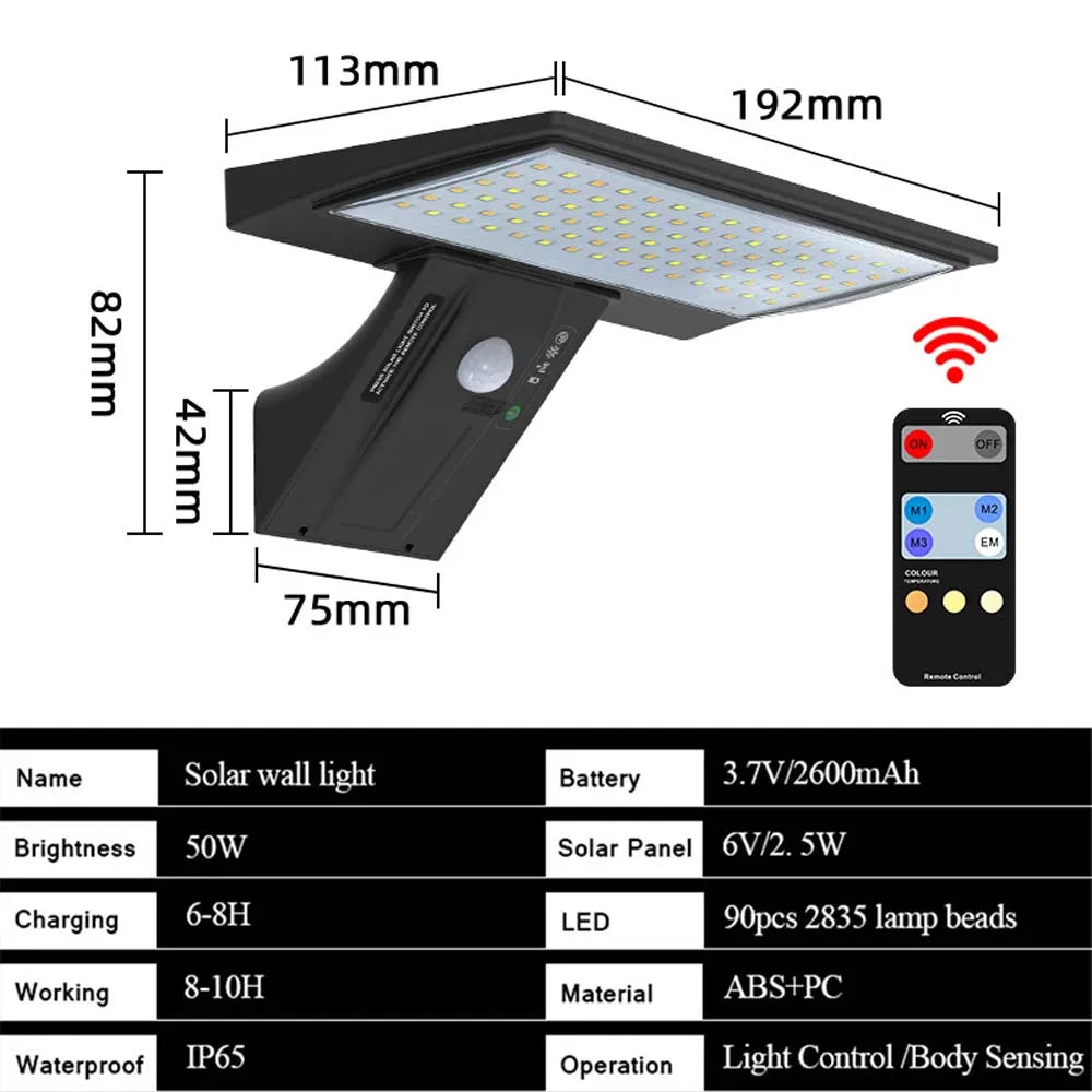 Applique solaire extérieure à détecteur – 3 températures et 4 modes
