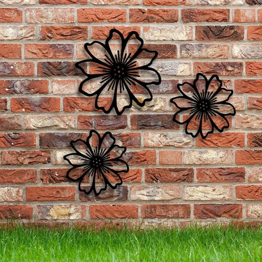 Décoration murale fleurs en métal élégance intérieur et extérieur