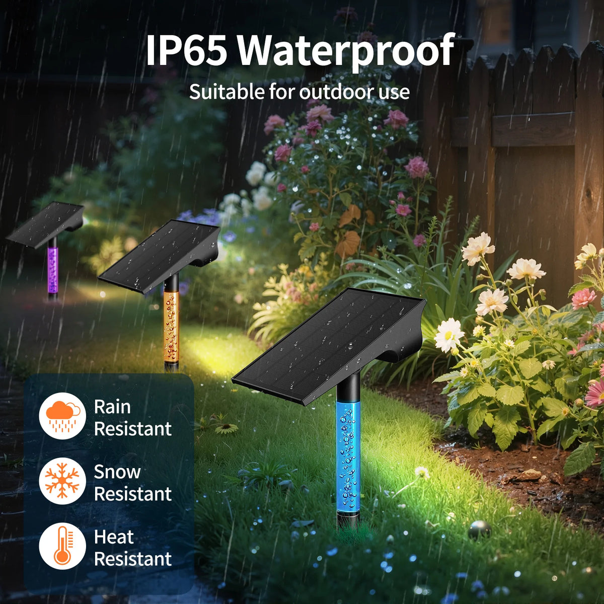 Ensemble de 2 lampes solaires DEL extérieures – IP65