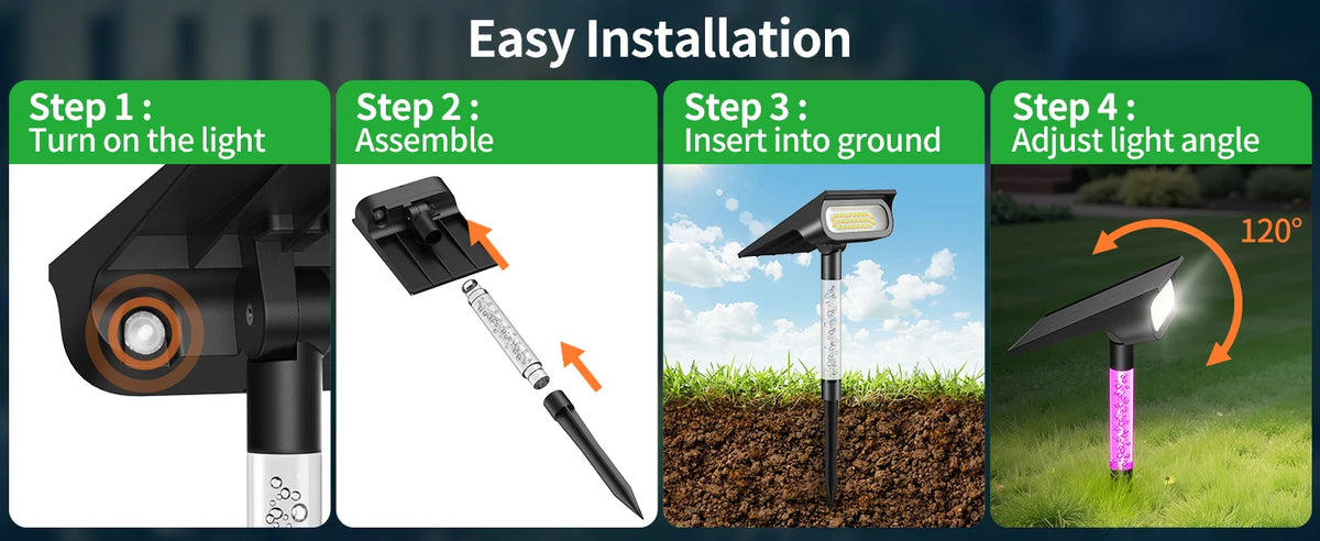 Ensemble de 2 lampes solaires DEL extérieures – IP65
