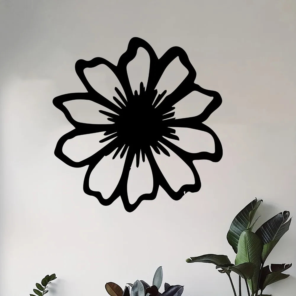 Décoration Murale Élégante Marguerites en Métal Sculpture Murale Fleur en Fer Anti-Rouille Décor de Jardin