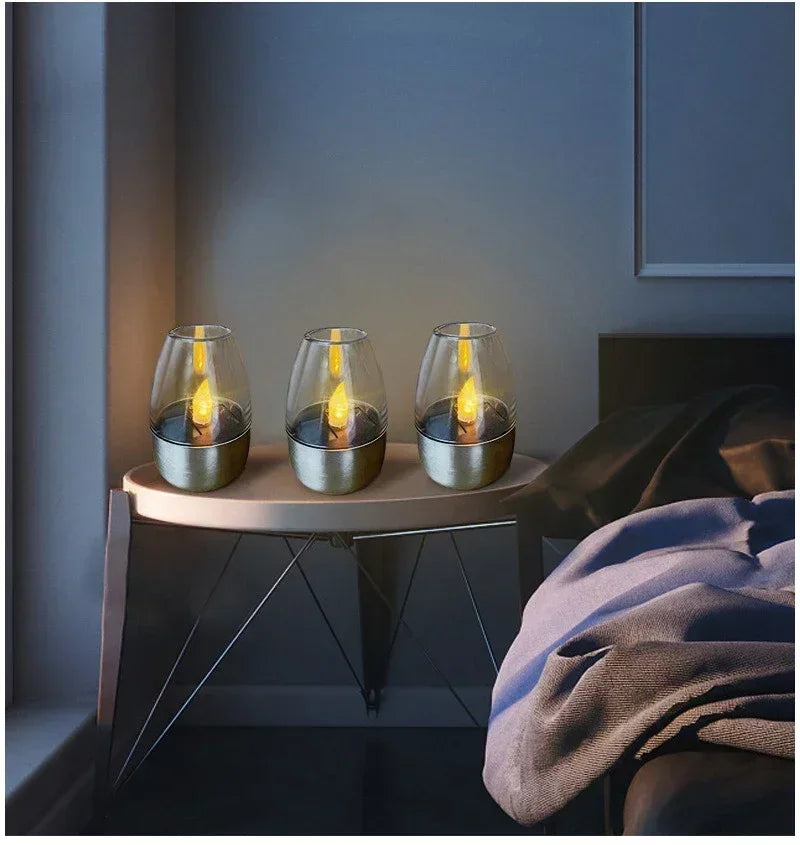 Bougies solaires LED sans flamme, rechargeables, lumière de nuit pour mariage, fête, décoration de jardin, lampe solaire extérieure étanche