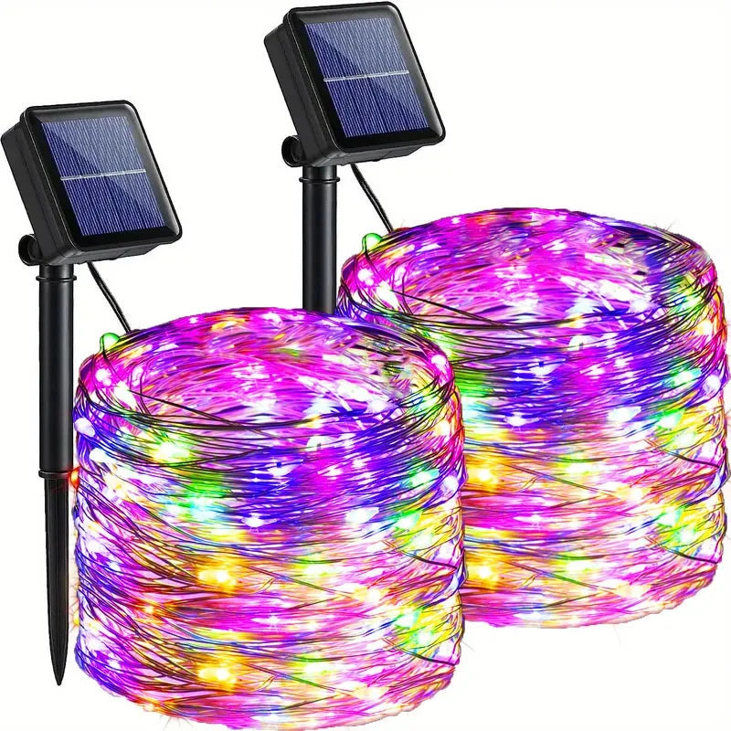 Guirlande solaire LED extérieure en fil de cuivre