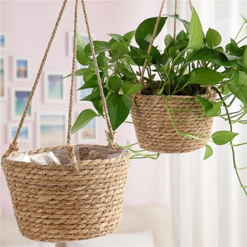 Panier suspendu en fibres végétales pour plante – 50 cm