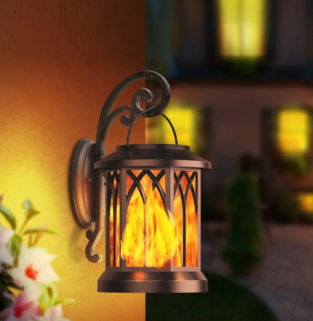 Lampe solaire DEL à effet de flamme – IP65