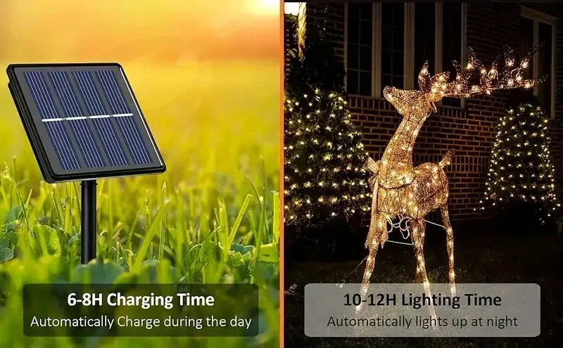 Guirlande solaire LED extérieure en fil de cuivre