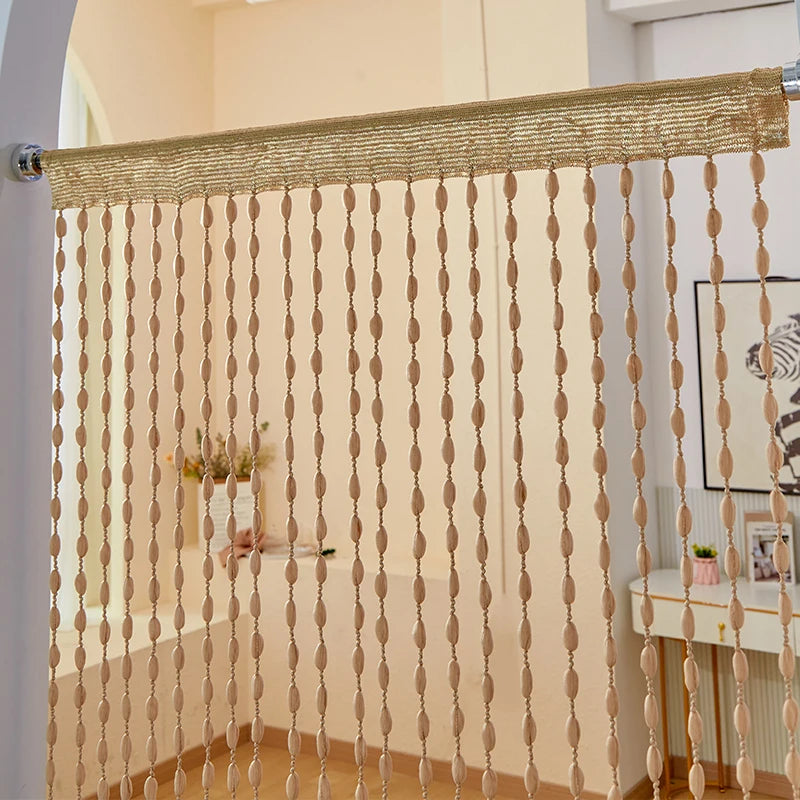 Rideau décoratif bohème à pompons – 100 × 200 cm