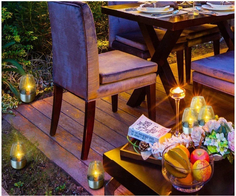 Bougies solaires LED sans flamme, rechargeables, lumière de nuit pour mariage, fête, décoration de jardin, lampe solaire extérieure étanche