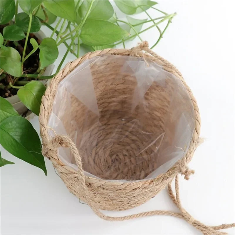 Panier suspendu en fibres végétales pour plante – 50 cm