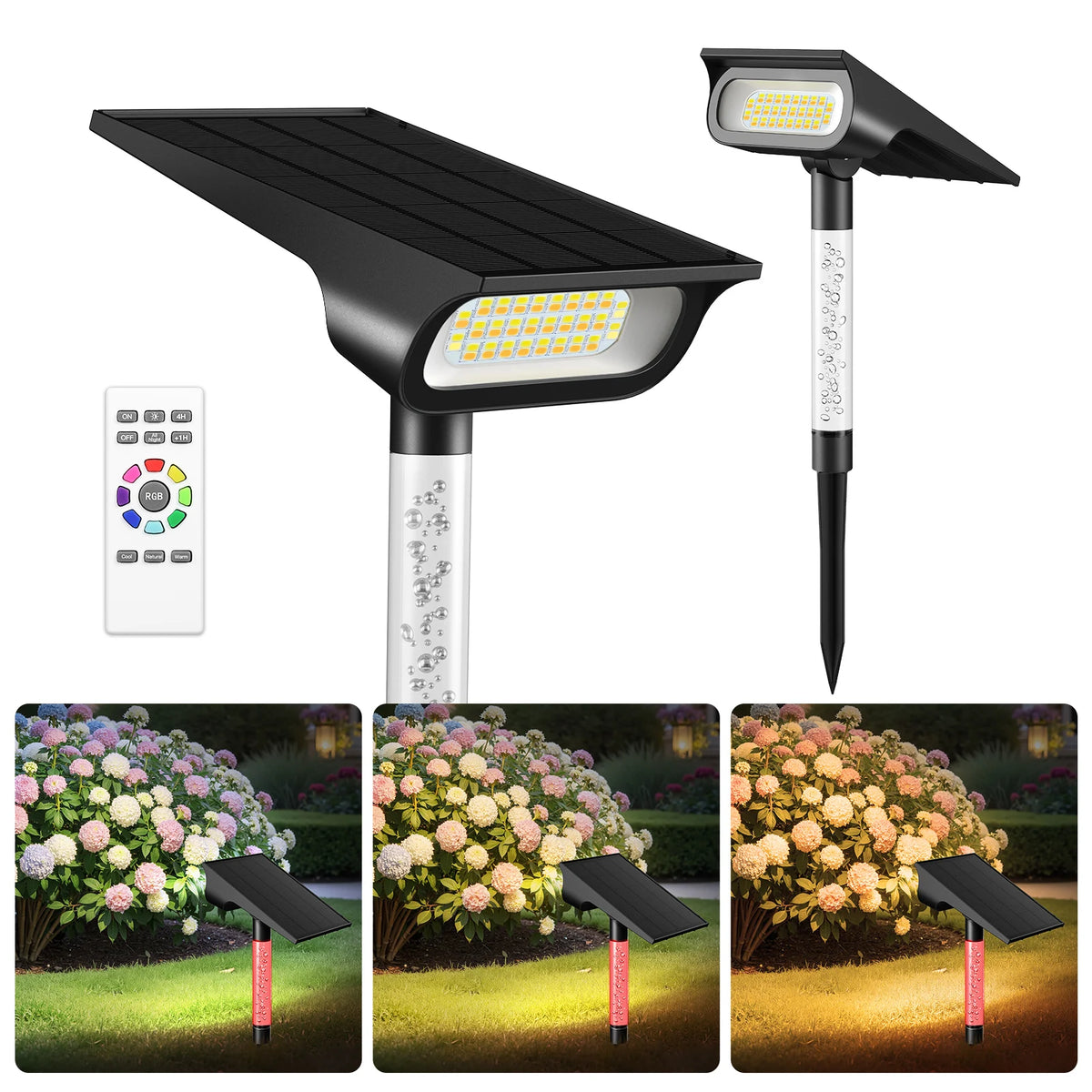 Ensemble de 2 lampes solaires DEL extérieures – IP65