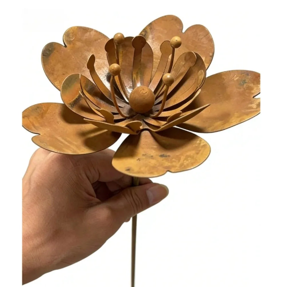 Décoration de jardin en fer à motif de fleurs – 45 cm