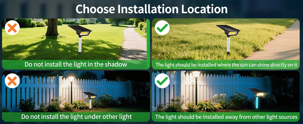 Ensemble de 2 lampes solaires DEL extérieures – IP65