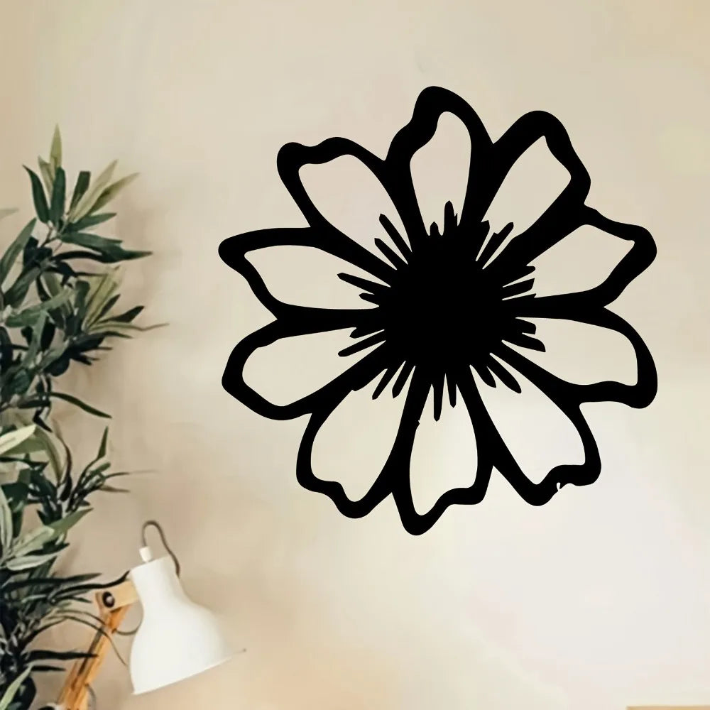 Décoration Murale Élégante Marguerites en Métal Sculpture Murale Fleur en Fer Anti-Rouille Décor de Jardin
