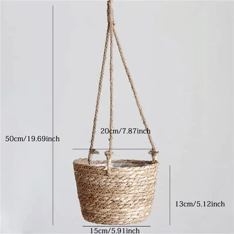 Panier suspendu en fibres végétales pour plante – 50 cm