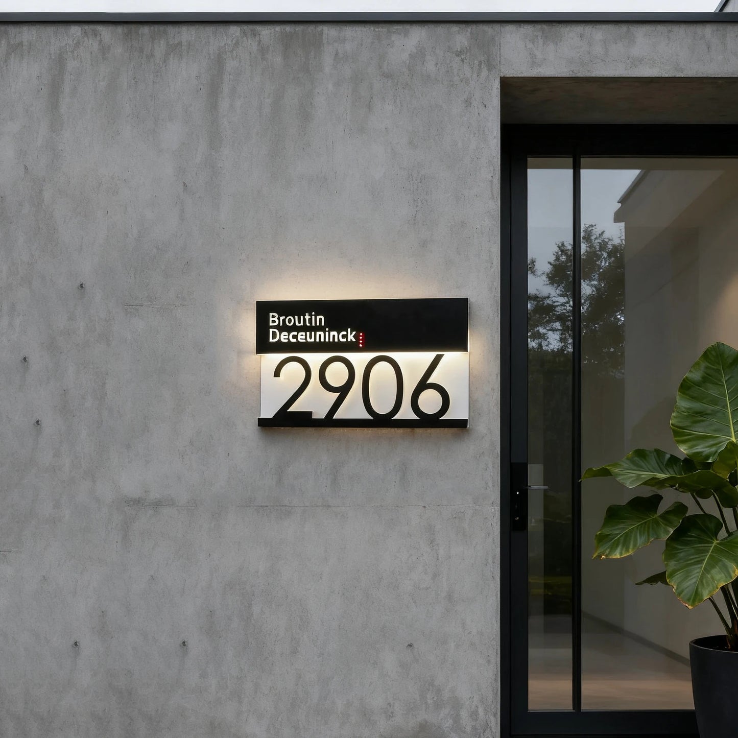 Plaque d'adresse solaire personnalisée, numéro civique lumineux LED