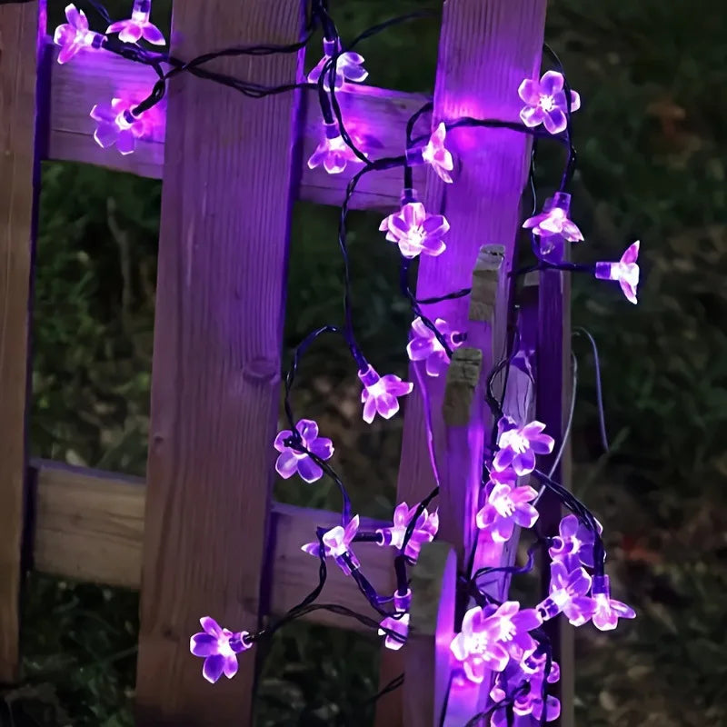 Guirlande solaire à fleurs de cerisier DEL – 8 modes