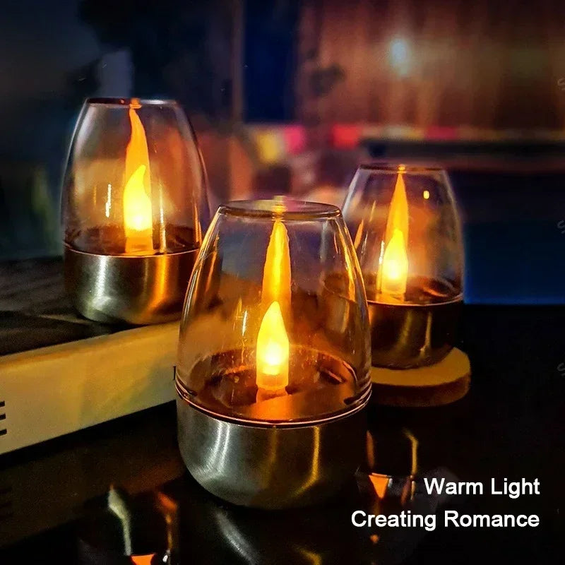 Bougies solaires LED sans flamme, rechargeables, lumière de nuit pour mariage, fête, décoration de jardin, lampe solaire extérieure étanche