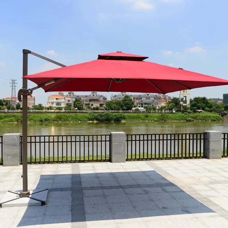 Outdoor Parasol 3m Roman Umbrella Beach Pool Sun Umbrella Courtyard Balcony Guard Pavilion Umbrella Garden Terrace Large Umbrell