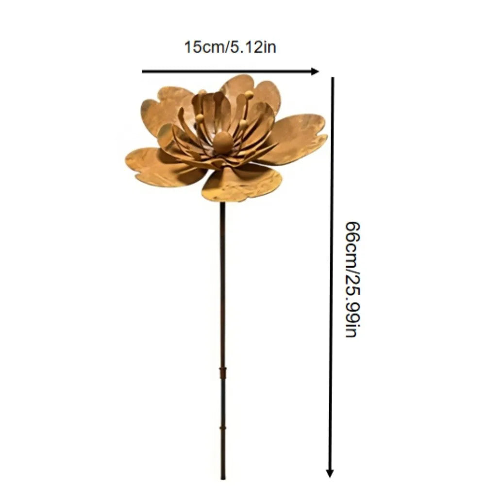 Décoration de jardin en fer à motif de fleurs – 45 cm