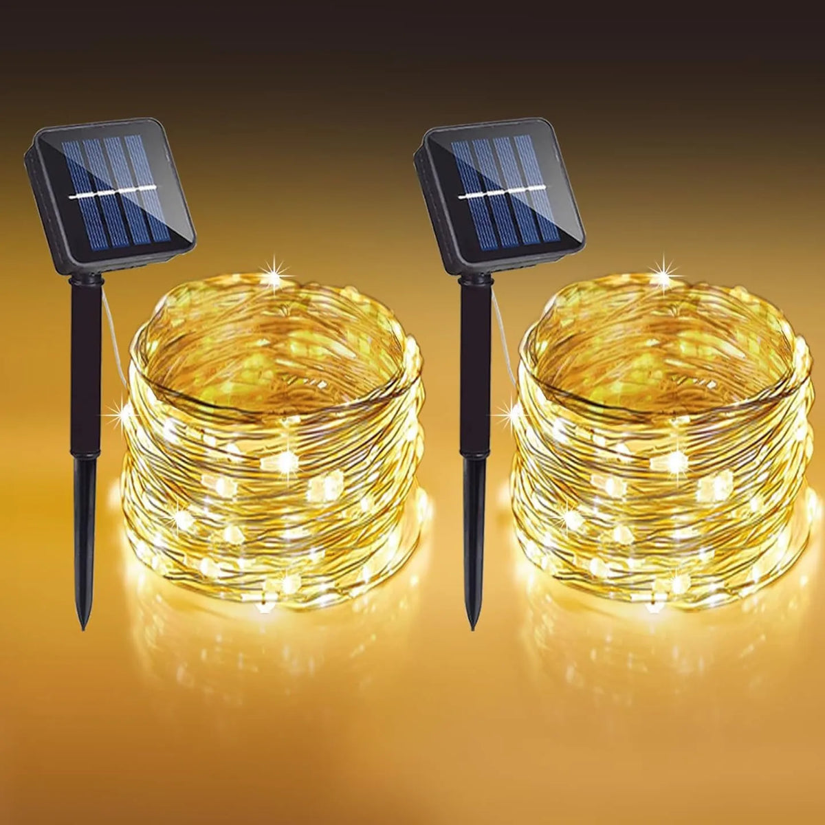 Guirlande solaire LED extérieure en fil de cuivre