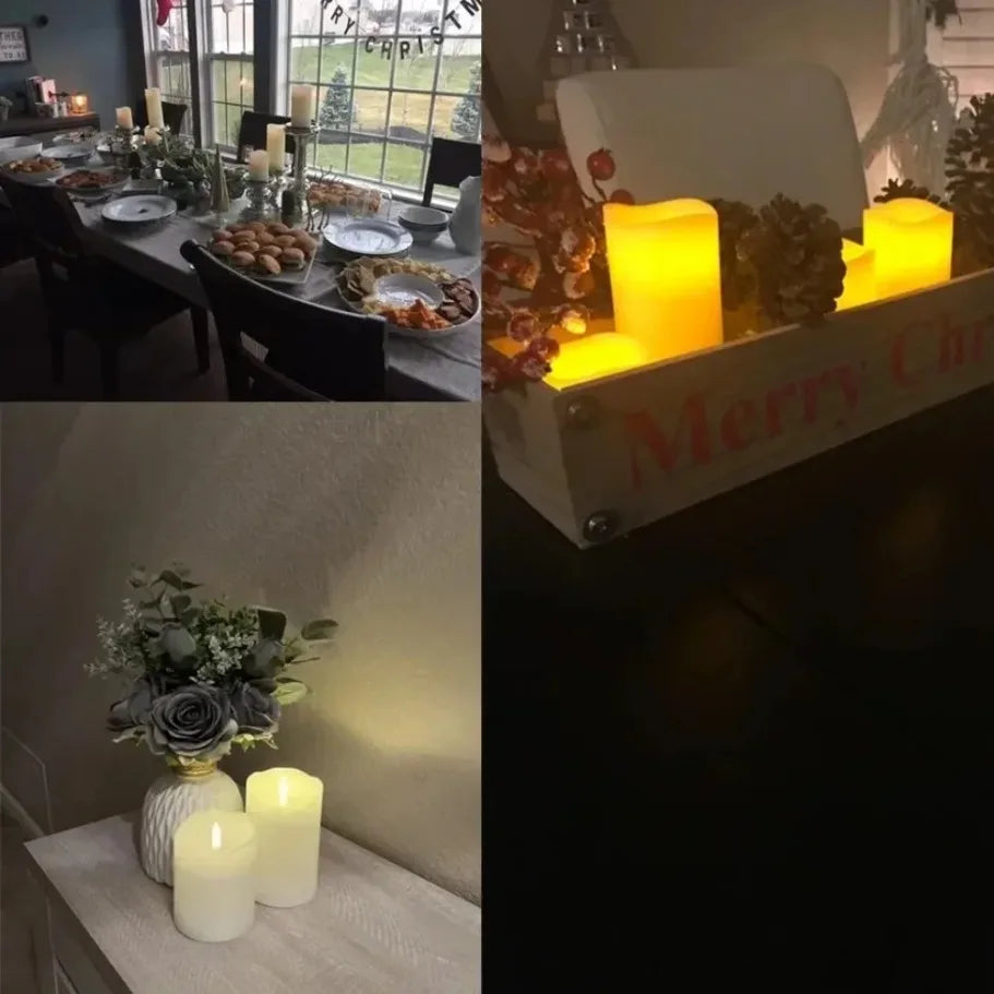 Bougie LED à effet de flamme vacillante, sans flamme réelle, fonctionnant sur piles, lampe à bougie LED électronique pour Noël, mariage, fête et décoration intérieure.