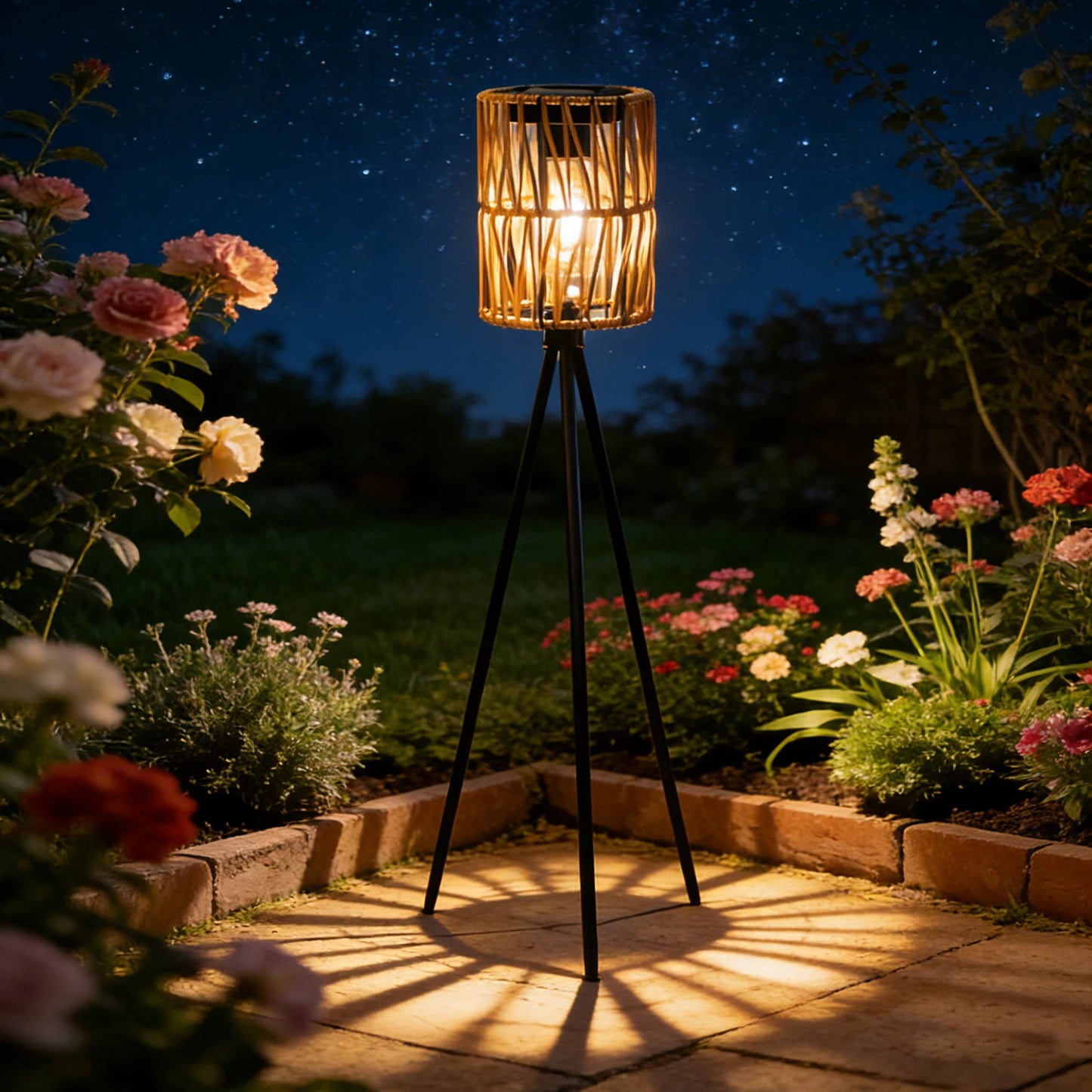 Lanterne solaire sur trépied – éclairage décoratif extérieur